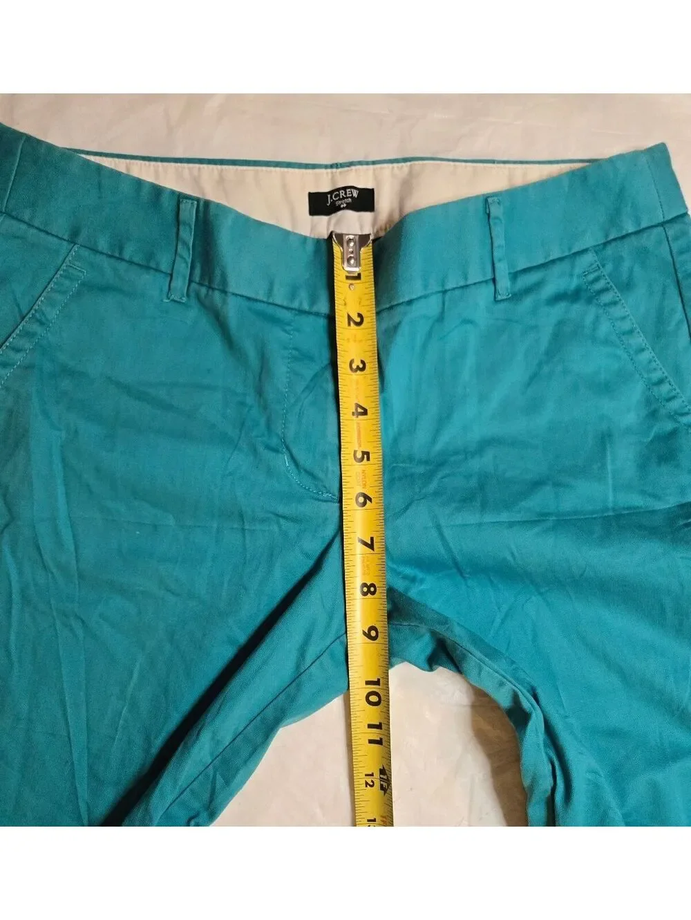 J.Crew City Fit Pants Women's 6 Turquoise Teal Blue Cropped Stretch Cotton 2013